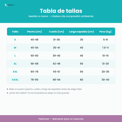Chaleco de Compresión Antiestrés para Perros